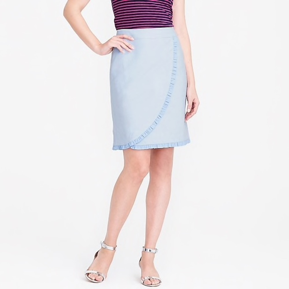 J CREW FACTORY blue ruffle skirt size 6